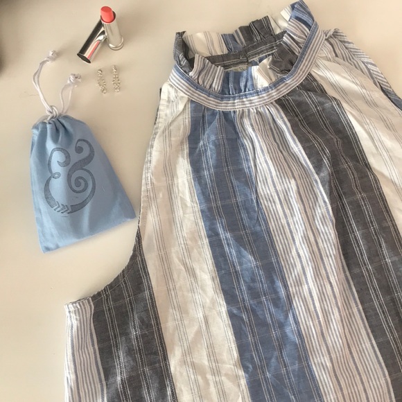 Universal Thread - Blue Striped High Neck Tank - Picture 2 of 5